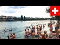 Switzerland Basel - Rhine swim (Rhein schwimmen) after work