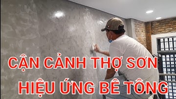 Cận Cảnh Thợ Thi công Sơn Hiệu Ứng Bê Tông, Cho Căng Nhà Độc Là Tại Thủ Đức#75(sơn mập xây dựng)
