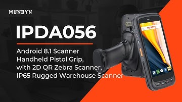 MUNBYN PDA056 Android 8.1 Scanner Handheld Pistol Grip, with Zebra Scanner, IP65 Rugged