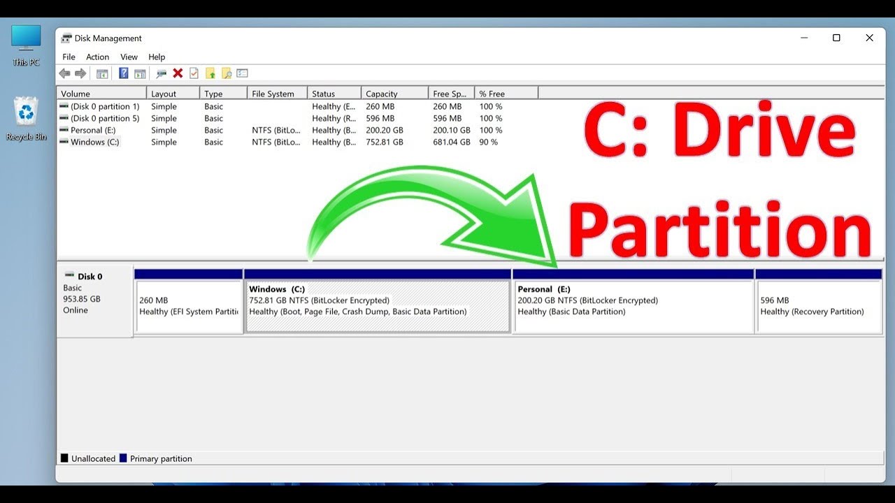 How To Create Partition On Windows C Drive Partition In Hp Laptop