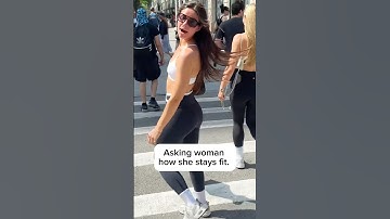 Asking woman how she stays fit. #workout #interview #yoga #fitness