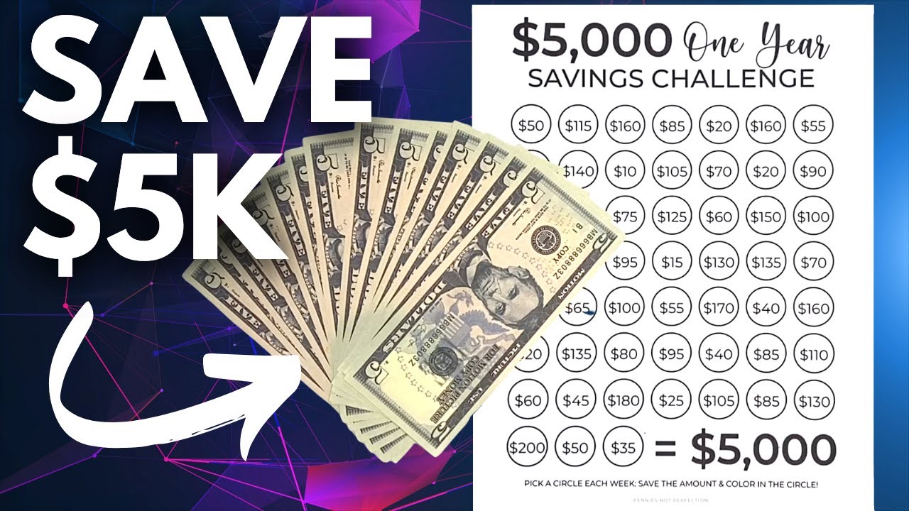 Save $5,000 In One Year Savings Challenge For 2023 (How To Save $5K In A  Year) - Youtube