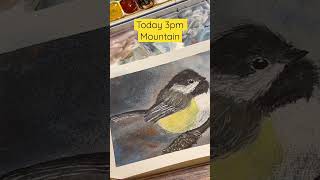 Watercolor Chickadee 3pm mountain! #shorts #chickadee #watercolorpainting #colorado #winter #birds Watercolor Chickadee 3pm mountain! #shorts #chickadee #watercolorpainting #colorado #winter #birds