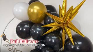 How to Inflate & Attach Foil Balloons | Easy Balloon Garland Tutorial #balloontutorial #balloon
