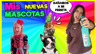 😱🐶 NUEVAS MASCOTAS + BAÑAMOS A LARA  y MI GATO ESTÁ MALITO 🐈 🦄