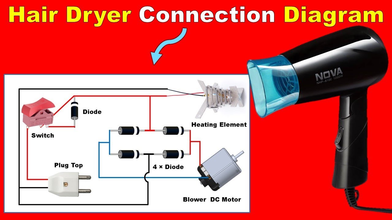 Repair Any Hair Dryer Very Easily at Home | Hairdryer Circuit Diagram  @Electrical Technician - YouTube