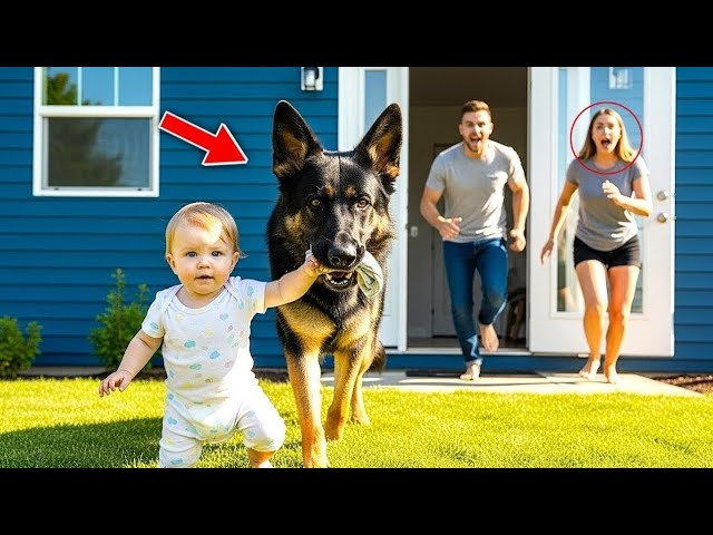 German Shepherd Drags Sleeping Baby Out Of House At 3am, Parents Follow In Shock! - YouTube