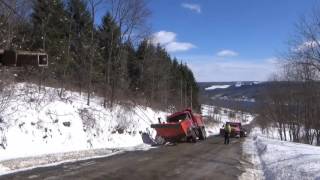 Snow Plow Truck Stuck In Ditch - Recovery