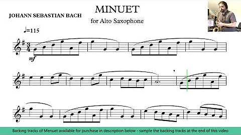 Menuet for Alto Saxophone by Johann Sebastian Bach