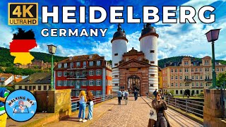 Heidelberg, Germany Walking Tour with Relaxing Music - 4K 60fps