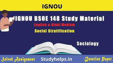 IGNOU BSOE 148 Study Material | IGNOU BSOE 148 Solved Assignment 2021-22  | BSOE 148  Question Paper