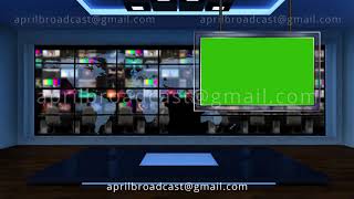 News TV Studio Set 52 - Virtual Green Screen Background Loop