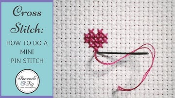 Cross stitch - using a mini pin stitch to anchor a thread