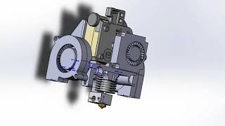 Flying bear P905 direct titan extruder carriage on teflon (PTFE) bushings. Prototype 5.