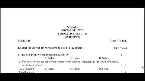 10th class fa2 question paper 2022 Social |  10th class FA-2 social studies question paper 2022-2023