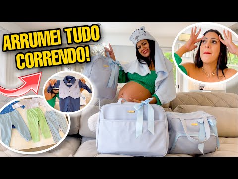 ARRUMANDO A MALA DA MATERNIDADE CORRENDO!!! *OLHA COMO FICOU* 😂😱