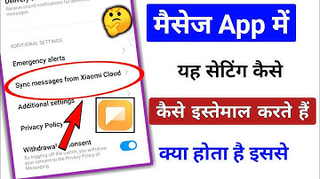 How to use sync messages from xiaomi cloud setting in Messages ||@TechnicalShivamPal