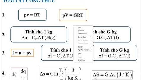 Kỹ Thuật Nhiệt| Chương 1(tt)- Các Công Thức - Dạng Bài Toán Cơ Bản Chương 1