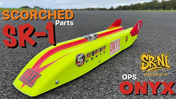 Scorched parts SR-1 speedrun car test run single tp motor with ONYX lipo batteries & the blue barrel