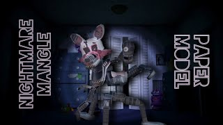 Nightmare Mangle Five Nights At Freddy's 4 Papercraft | Stop Motion Video