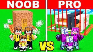Minecraft: NOOB vs PRO: SAFEST SECURITY HOUSE BUILD CHALLENGE TO PROTECT MY FAMILY