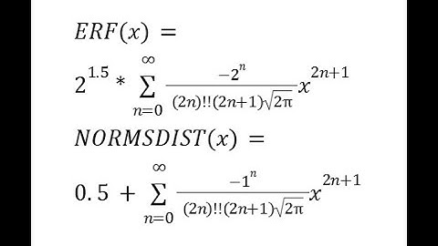 FACTDOUBLE NORMSDIST ERF Taylor Maclaurin SERIESSUM LINEST Polynomial Regression Google Sheets Excel