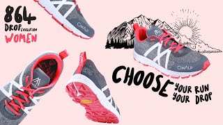 864 DROP EVO - Gris Chiné - Femme Chaussures de trail running polyvalentes  multi-drops