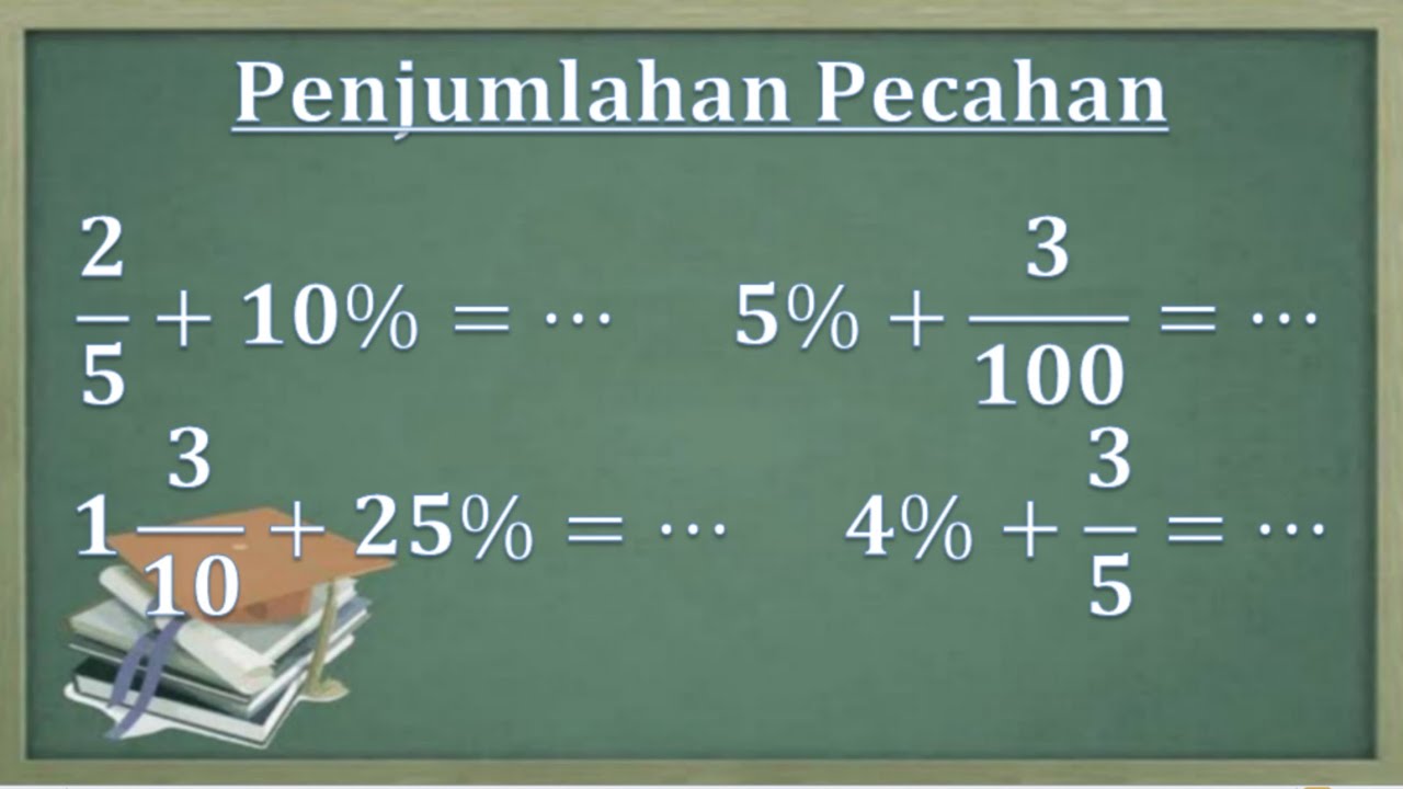 Cara Cepat Penjumlahan Pecahan Biasa Dan Pecahan Campuran Dengan Bentuk Persen Youtube