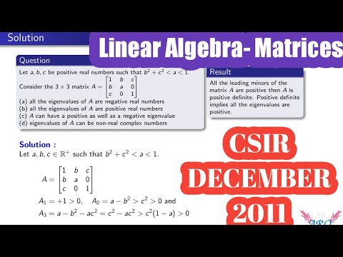 CSIR December 2012:Matrix: Let a,b,c be positive real numbers such that b2+c2 a 1.