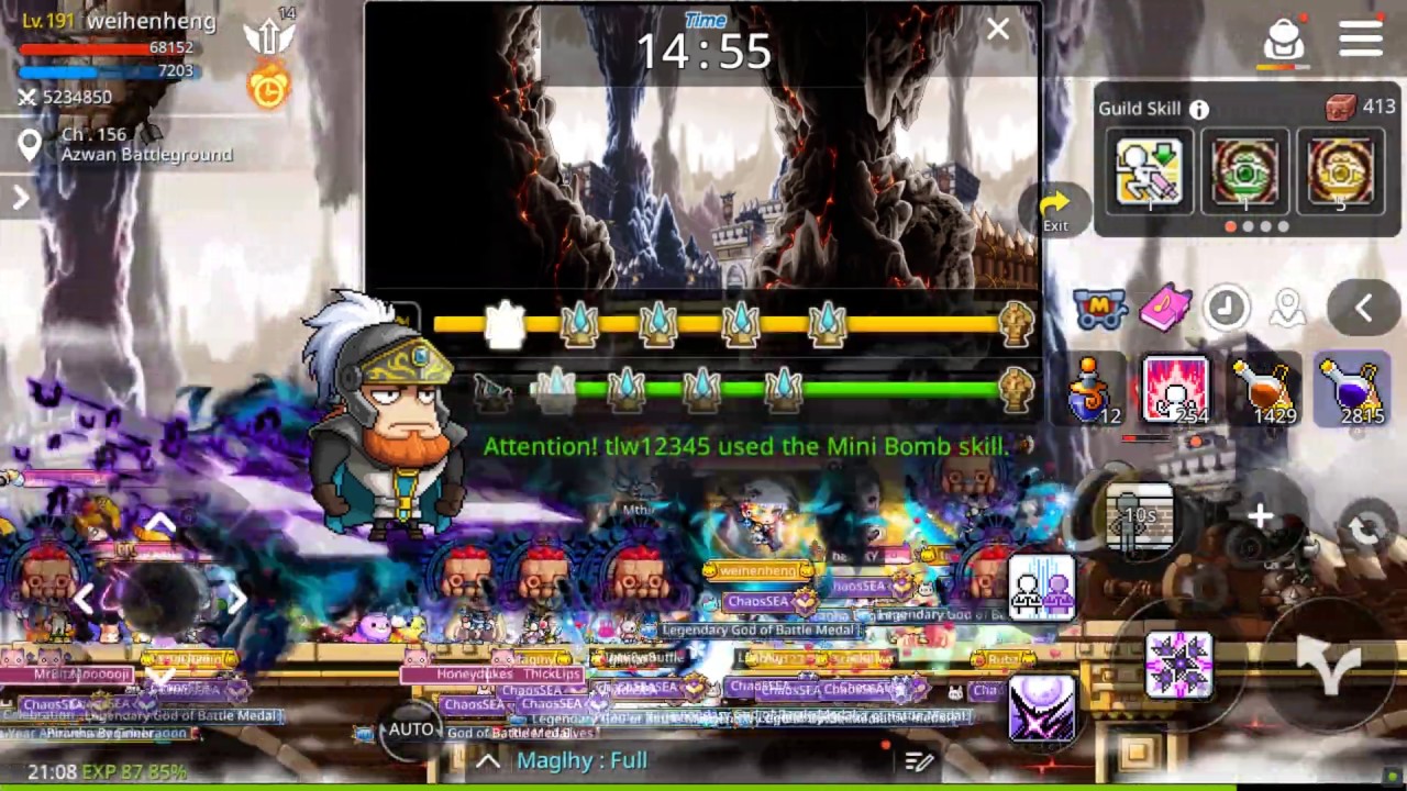 [Maplestory M - Lv. 191 Nightwalker] DAILY 9PM ROUTINE + Road to Emblem ...