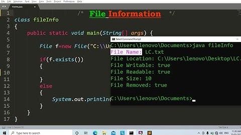 java program to display the file information | Learn Coding
