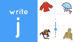 Letter J | Write lowercase letter J | Phonics alphabet writing lesson