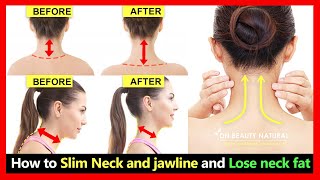 Get Beautiful Slim neck, Burn neck fat, Fix back neck fat hump | Neck Stretch exercise & massage