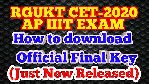 HOW TO DOWNLOAD AP IIIT EXAM FINAL KEY