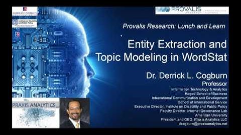 Entity extraction, topic modelling with WordStat by Derrick Cogburn