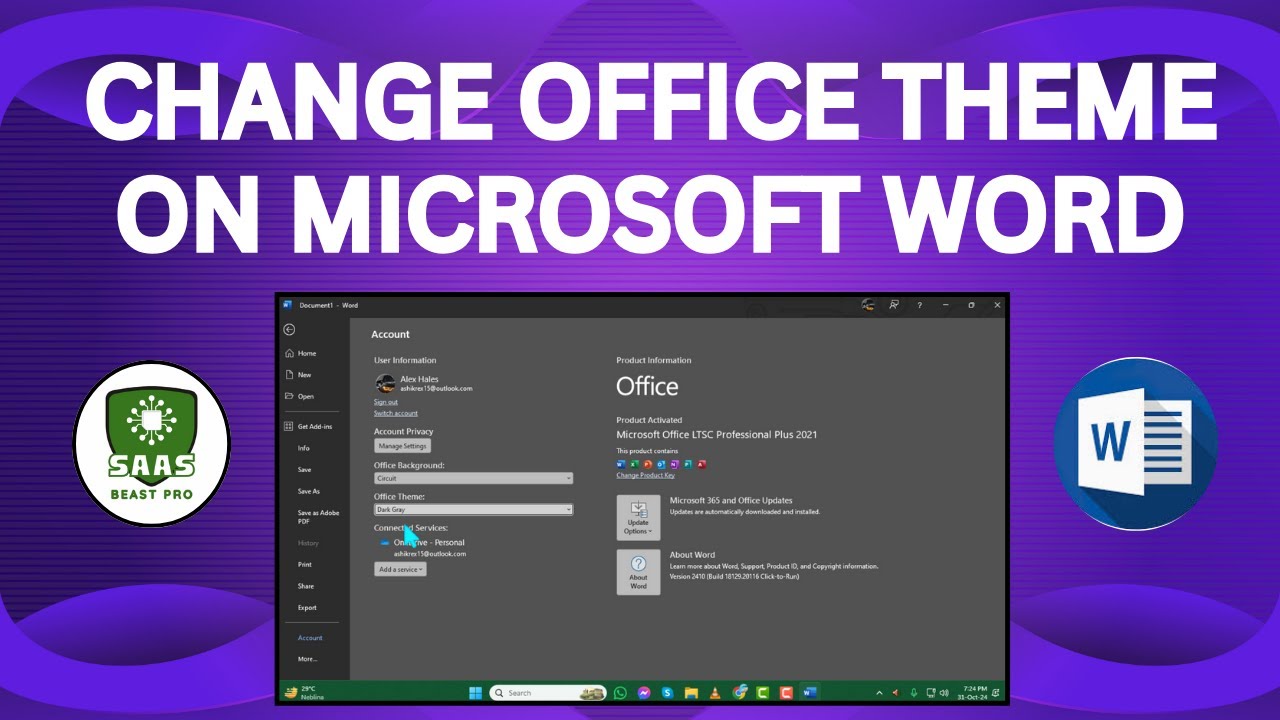 How to Change Office Theme On Microsoft Word