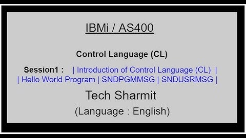 Introduction of CL program in IBMi  | cl programming in as400 | control language in as400 | CL400 |