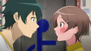 Maou asks Rika if she likes Ashiya and she blushes hard cute scene ~ Devil is a Part-Timer ep11