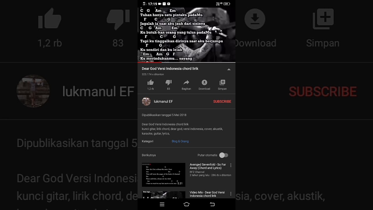 Download Lagu Dear God Versi Indonesia Chord