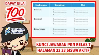 Answer Key Civics Class 7 Pages 32-33 Active Student Merdeka Curriculum
