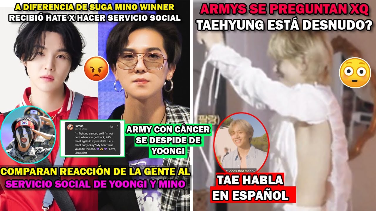 😮 CONTROVERSIA YOONGI Y MINO DE WINNERTAE DESNUD0ARMYS SUFRE DE CÁNCER  DIÓ UNAS PALABRAS PARA SUGA - YouTube