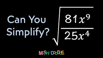 Simplifying Expression with Square Roots “√(81𝑥^9/25𝑥^4)” | Step-by-Step Algebra - Math Doodle