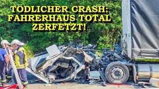 +++ TÖDLICHER CRASH | FAHRERHAUS TOTAL ZERFETZT +++ LASTWAGEN KRACHT IN STAUENDE AUF A2 | FEUERWEHR