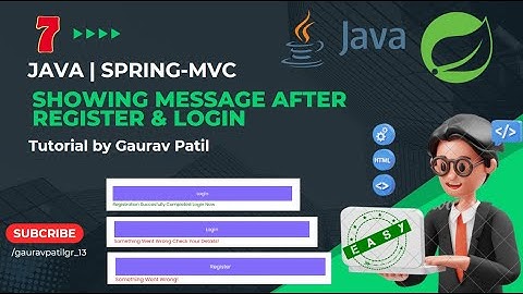 #7: Spring MVC project showing message after register & login Java tutorial