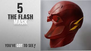 Top 10 The Flash Mask [2018]: The Flash Mask with Zipper Cosplay Helmet Red Latex Full Head Mask