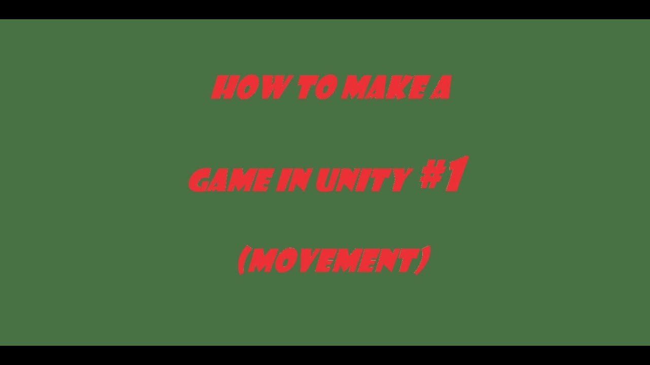 How To Make a Game in Unity #1 (Movement) - YouTube