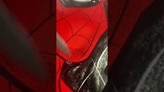 Raw comic energy with a gritty twist.Spider-Man reworked with splatter, texture, and heavy contrast.