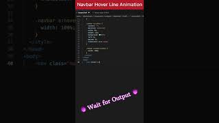 Navbar Hover Line Animation | HTML CSS