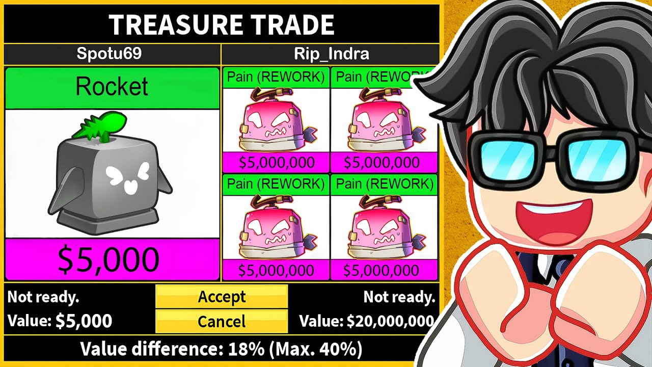 Trading ROCKET to PAIN REWORK For 24 Hours in Blox Fruits Roblox!