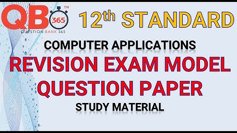 TN | 12th Standard Computer Applications Revision Model Question Paper 2020 With Answer Key